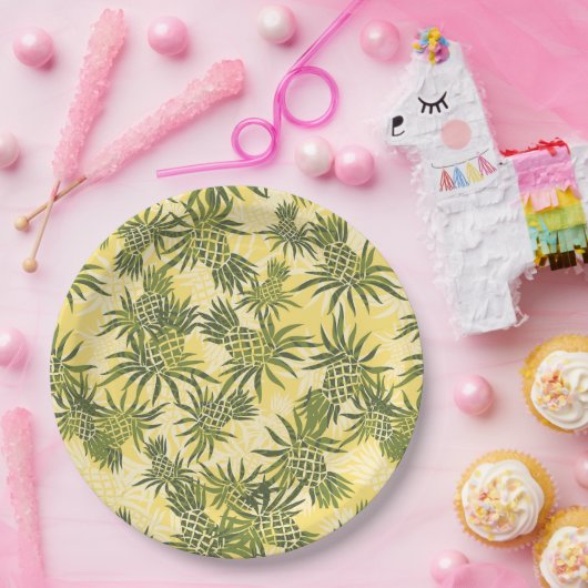 Ananas-Camouflage Hawaiian Tropical Pappteller (Party)