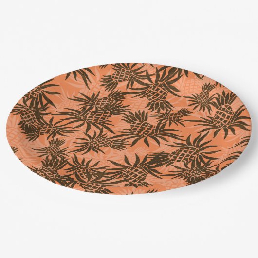 Ananas-Camouflage Hawaiian Tropical Pappteller (Schrägansicht)