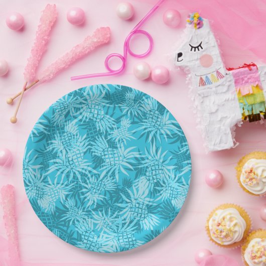 Ananas-Camouflage Hawaiian Tropical Pappteller (Party)