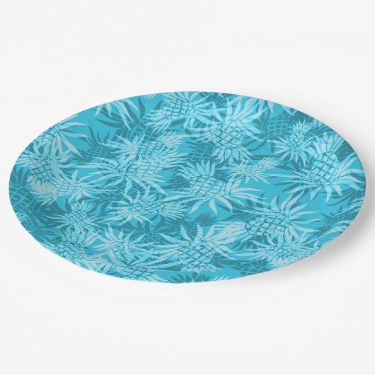 Ananas-Camouflage Hawaiian Tropical Pappteller (Schrägansicht)