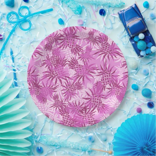 Ananas-Camouflage Hawaiian Tropical Pappteller (Party)