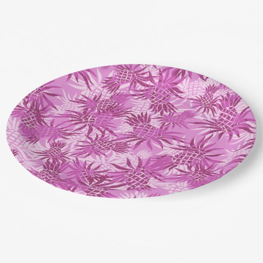 Ananas-Camouflage Hawaiian Tropical Pappteller (Schrägansicht)