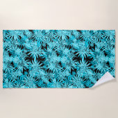 Ananas-Camouflage Hawaiian Tropical - schwarz und  Strandtuch (Vorderseite)