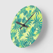Ananas-Camouflage Hawaiianische Maueruhren Runde Wanduhr (Winkel)