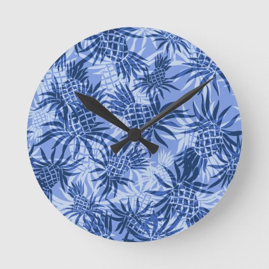 Ananas-Camouflage-hawaiische Wand-Uhren Runde Wanduhr (Vorderseite)