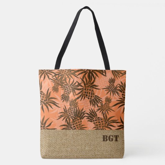 Ananas Camouflage Monogram Hawaiian Beach Bag Tasche (Vorderseite)