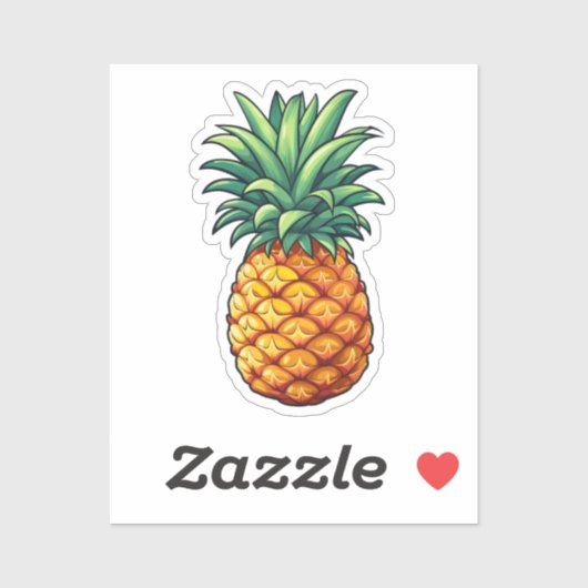 Ananas-Cartoon Aufkleber (Blatt)