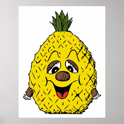 Ananas-Cartoon Face Feinschmecker, ZSSG Poster (Vorne)