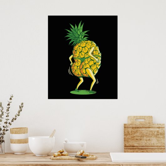 Ananas-Cartoon Poster (Küche)