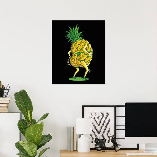 Ananas-Cartoon Poster (Heimbüro)