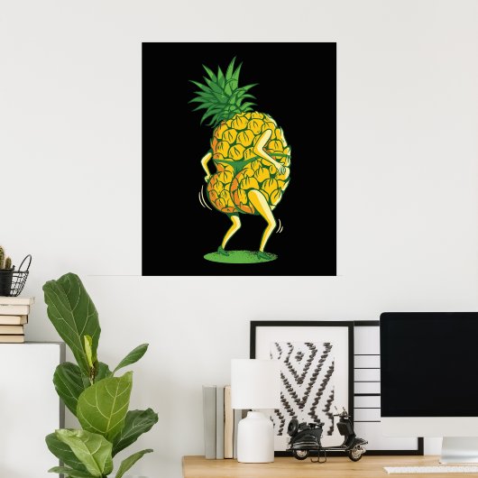 Ananas-Cartoon Poster (Heimbüro)