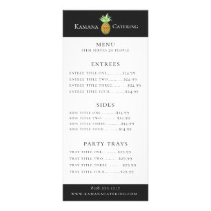 Ananas-Catering-Menü Werbekarte