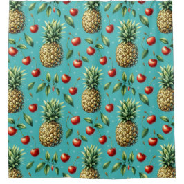 Ananas Cherry Bliss Duschvorhang