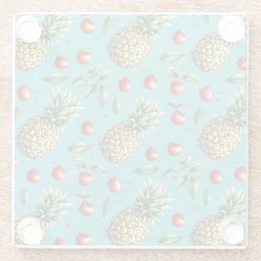 Ananas Cherry Bliss Glasuntersetzer (Rückseite)