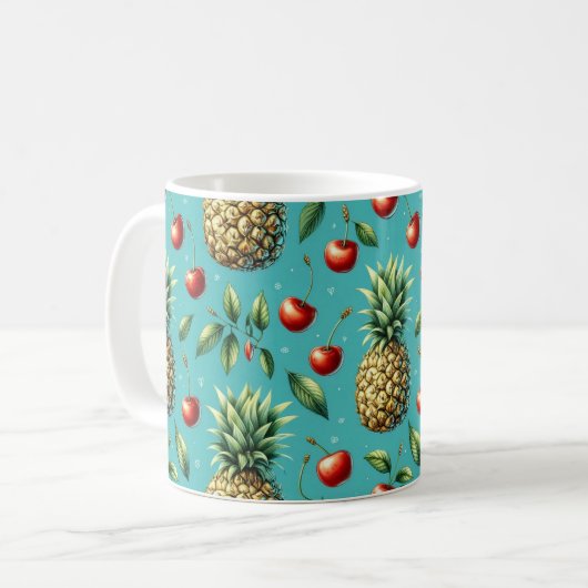 Ananas Cherry Bliss Kaffeetasse (Vorderseite Links)