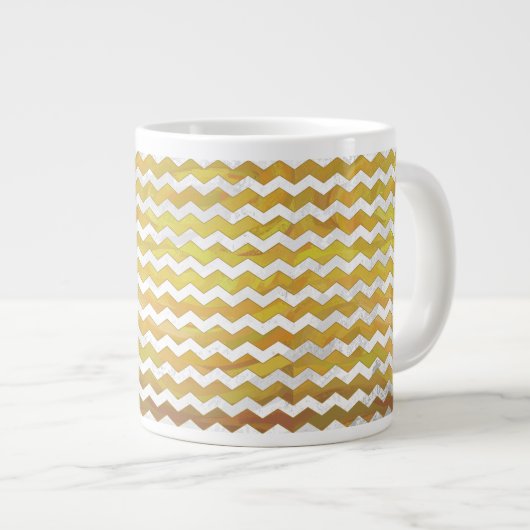 Ananas Chevron Muster Jumbo-Tasse (Vorderseite Rechts)