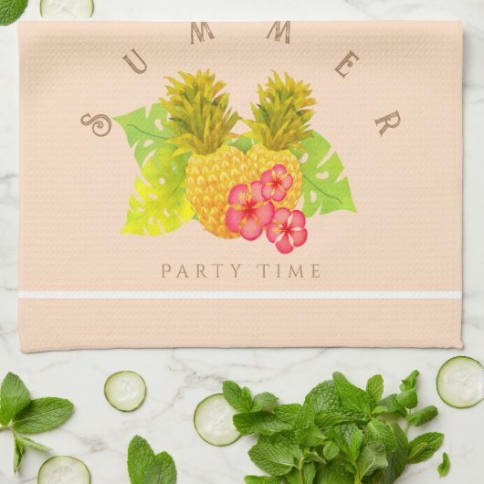 Ananas Chic Beige Geschirrtuch (Gefaltet)