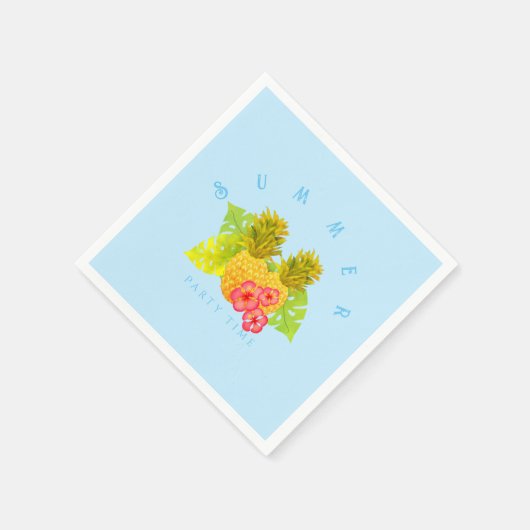 Ananas Chic Blue Serviette (Ecke)