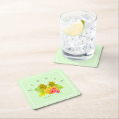 Ananas Chic Green Rechteckiger Pappuntersetzer (Vor Ort)