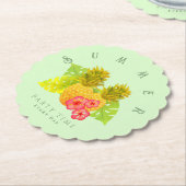 Ananas Chic Green Round Untersetzer (angewinkelt)