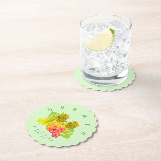 Ananas Chic Green Round Untersetzer (Vor Ort)