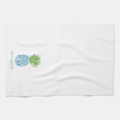 Ananas Chinoiserie Blau Weiße Preppy Custom Geschirrtuch (Horizontal)