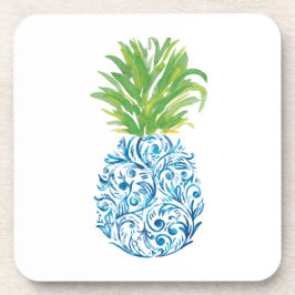 Ananas Chinoiserie Blau Weiße Preppy Getränkeuntersetzer
