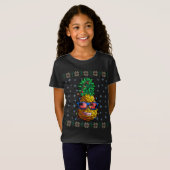 Ananas Christmas Lights Hawaii Lover T-Shirt (Vorne ganz)