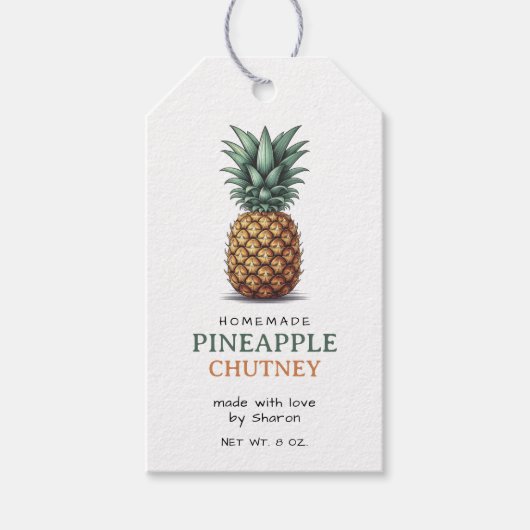 Ananas-Chutney-Etikett Geschenkanhänger (Vorderseite)