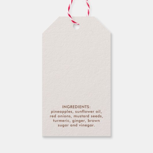 Ananas-Chutney-Hüttenkonserve Geschenkanhänger (Rückseite)