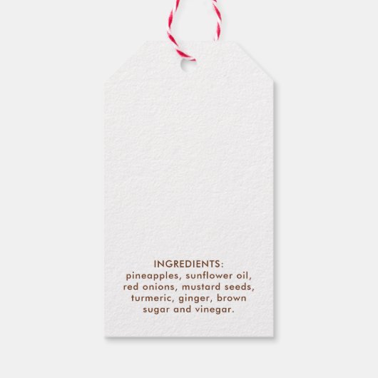 Ananas-Chutney-Hüttenkonserve Geschenkanhänger (Rückseite)