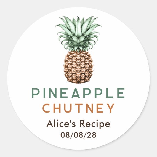 Ananas-Chutney-Hüttenkonserve Runder Aufkleber (Vorderseite)