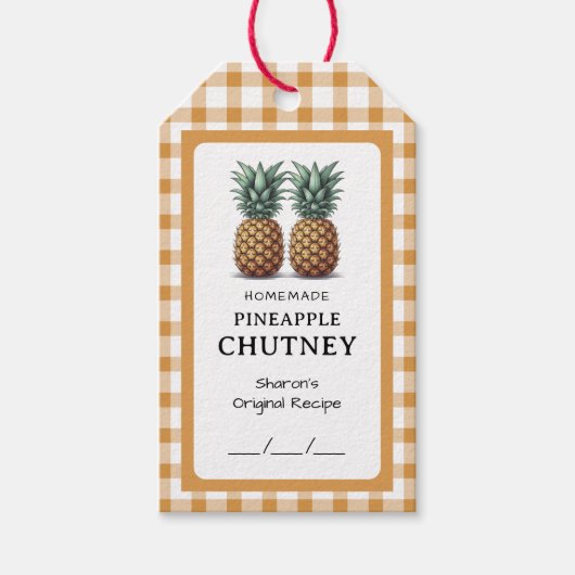 Ananas-Chutney-Konserve Geschenkanhänger (Vorderseite)