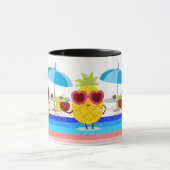 Ananas Coconut Umbrella Summer Beach Vibes Art Tasse (Zentrum)