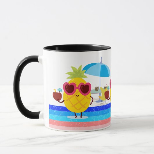 Ananas Coconut Umbrella Summer Beach Vibes Art Tasse (Links)