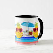 Ananas Coconut Umbrella Summer Beach Vibes Art Tasse (VorderseiteRechts)