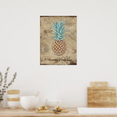 Ananas Comosus - Naturgeschichte Poster (Küche)