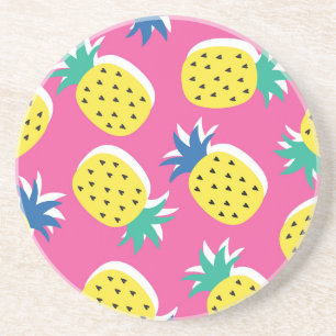 Ananas Crazy Colors: Childish Pop-Art. Getränkeuntersetzer