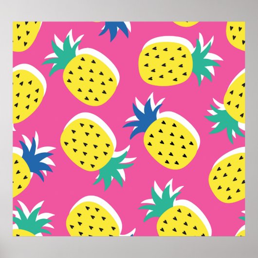 Ananas Crazy Colors: Childish Pop-Art. Poster (Vorne)