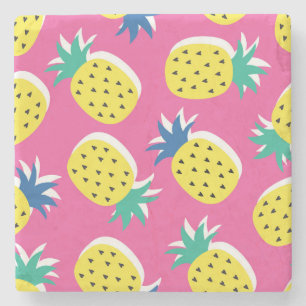 Ananas Crazy Colors: Childish Pop-Art. Steinuntersetzer