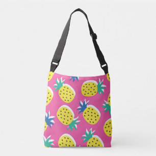 Ananas Crazy Colors: Childish Pop-Art. Tragetaschen Mit Langen Trägern
