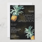 Ananas Delight Luau Graduation Party Einladung (Vorderseite)