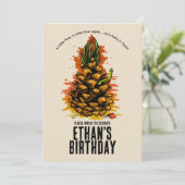 Ananas Der ultimative Geburtstagsbash Einladung (Stehend Vorderseite)