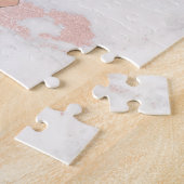 Ananas-Design auf rosa Marmor Puzzle (Seite)