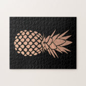 Ananas-Design auf schwarzem Hintergrund Puzzle (Horizontal)