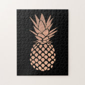Ananas-Design auf schwarzem Hintergrund Puzzle (Vertikal)