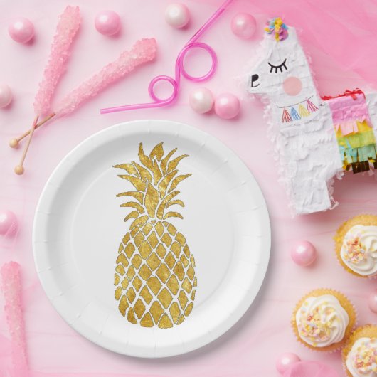 Ananas-Design Pappteller (Party)