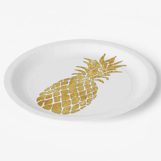 Ananas-Design Pappteller (Schrägansicht)