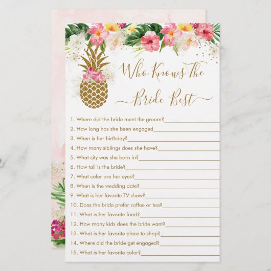 Ananas, die das beste Spiel der Braut kennen (Vorne/Hinten)