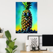 Ananas, die Sie anlächeln | AI Art Poster (Heimbüro)